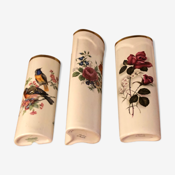 3 humidifiers vase soliflore porcelaine Humilux brussels, vintage / ancient