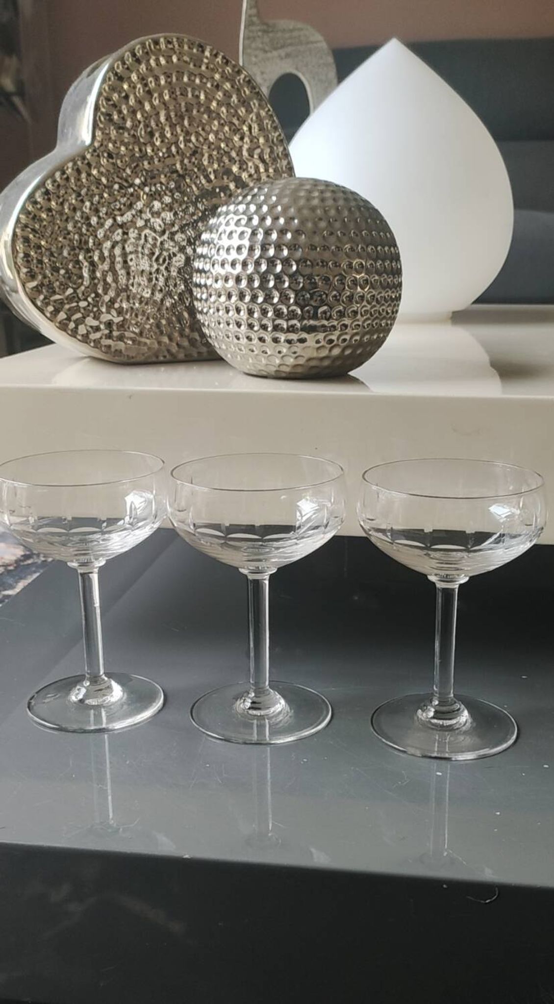 Lot of 4 x Champagne Coupes / Doyen Glassware. Art Deco 1930s.