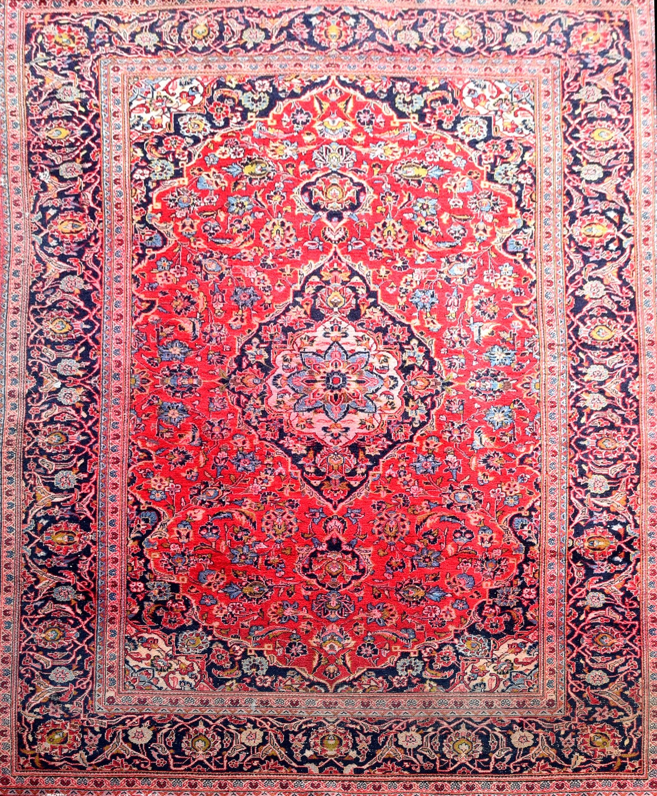 Tapis persan d'orient Iran KASHAN : 1.95 x 320 Mètres
