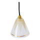 Glass pendant light with graphic patterns and textured trim, White and Gold, 195