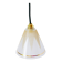 Glass pendant light with graphic patterns and textured trim, White and Gold, 195