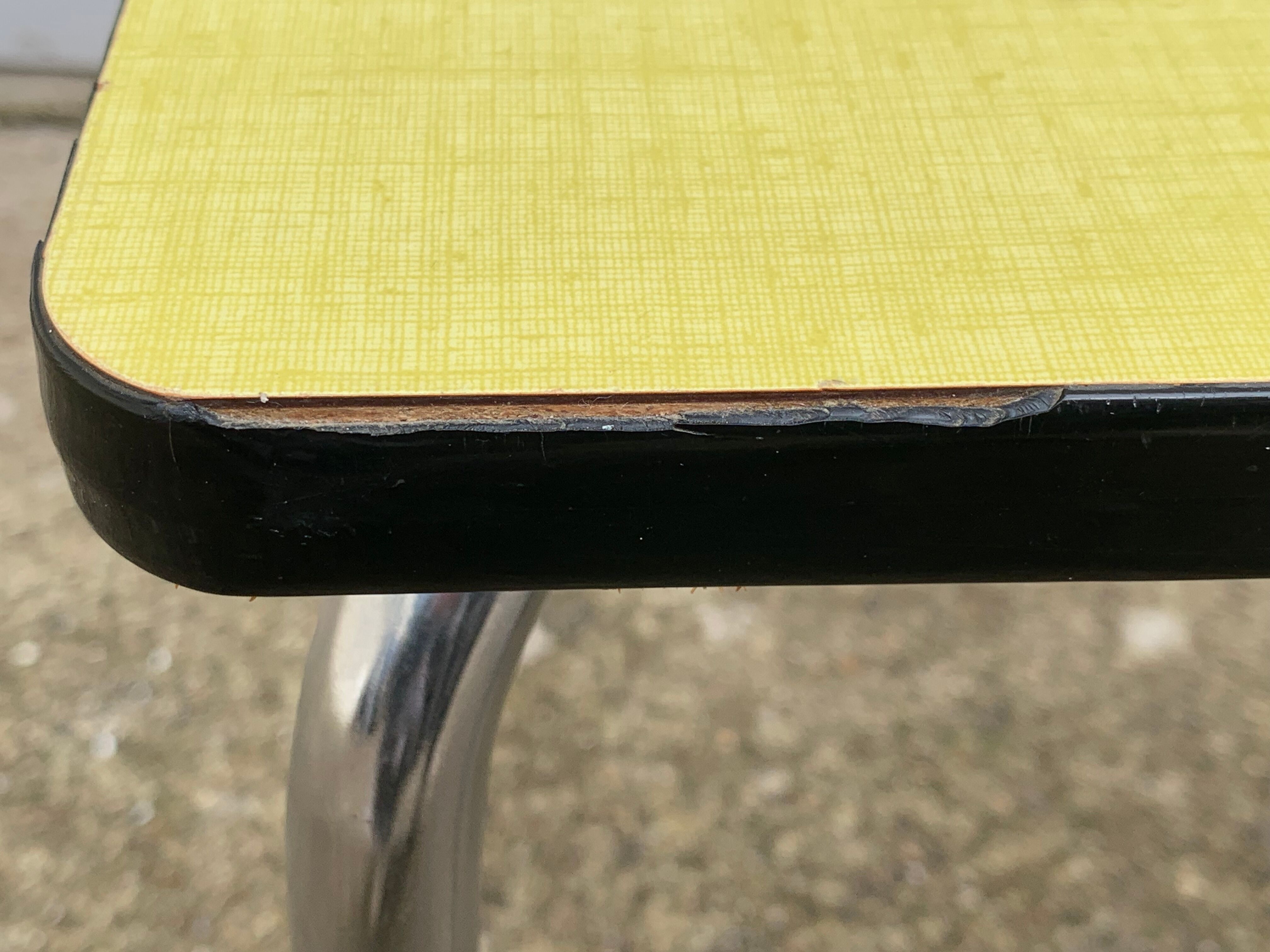 Mismatched formica chairs and stool 1960