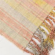 5x7 Pink & Yellow Striped Vintage Kilim Rug, 147x229Cm