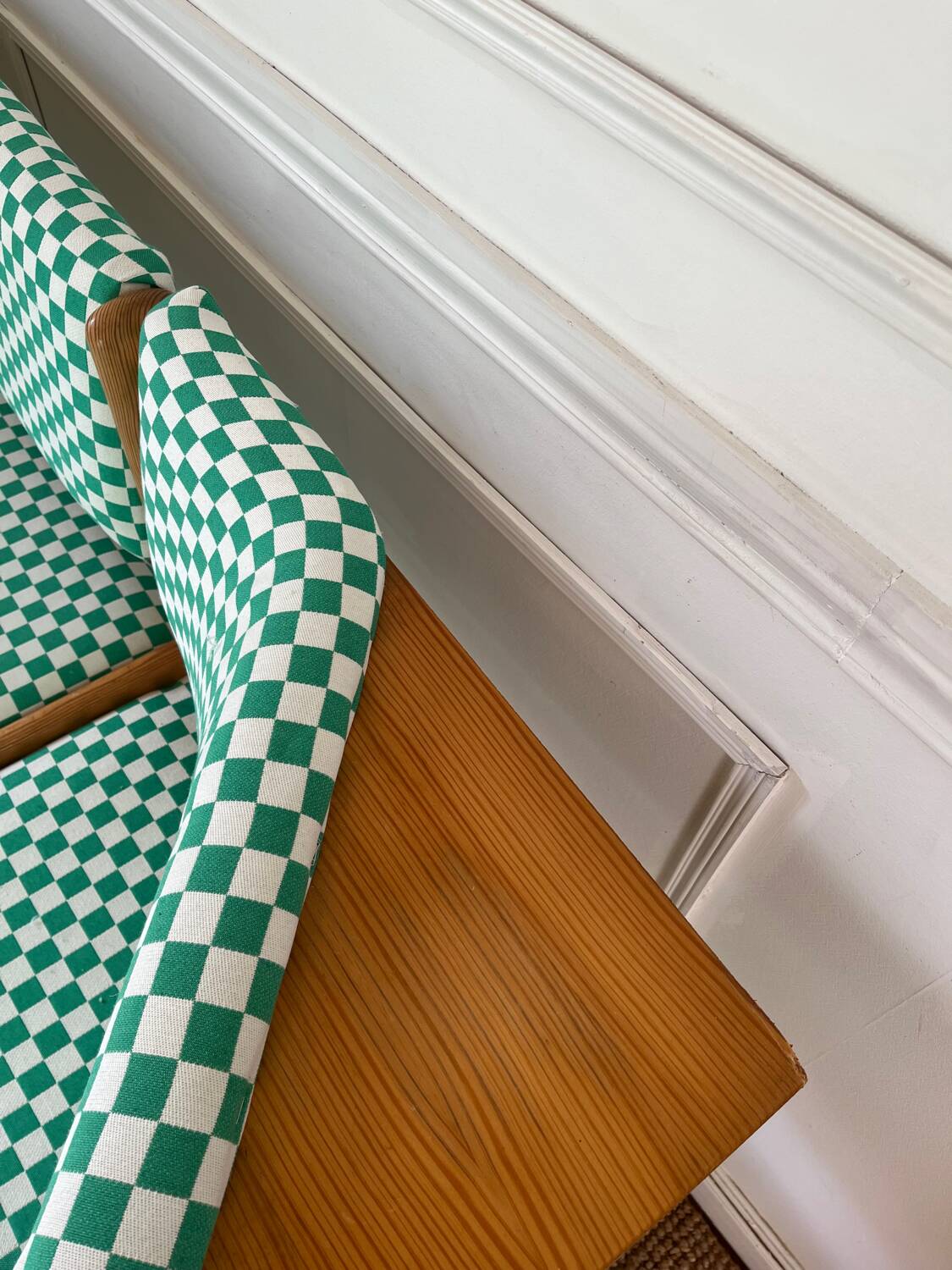 Vintage pine corner bench dining area