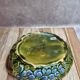 Small basket dish in Sarreguemines slipware Glycine 4771 vintage