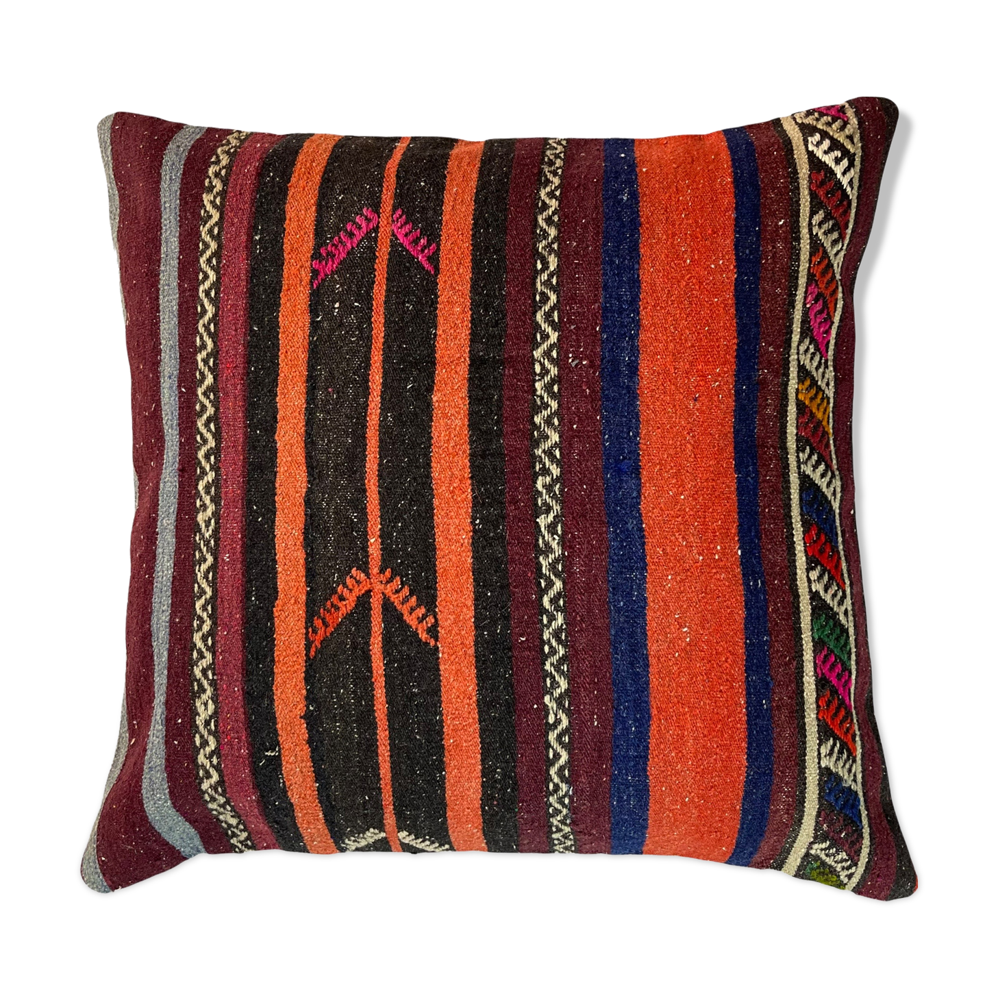 Vintage Turkish KIlim Cushion Cover, 60x60 cm