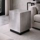 Table de chevet monolithe en aluminium brossé