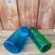 Duo de vase en verre bleu et vert