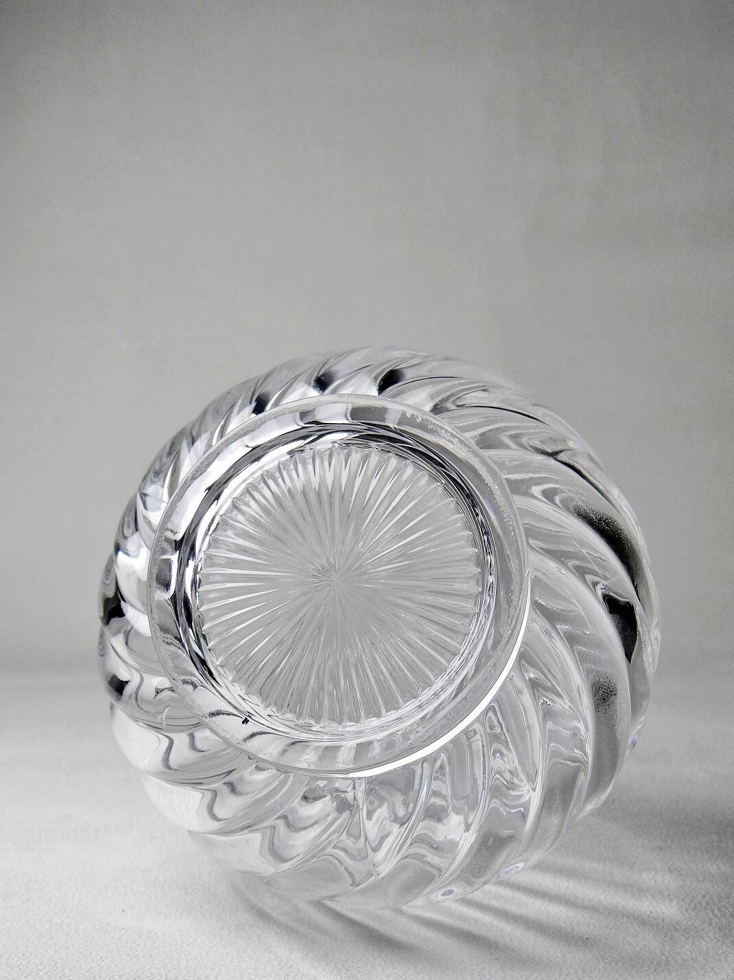 Small old Baccarat crystal carafe, Bambou/Tors model, early 20th century