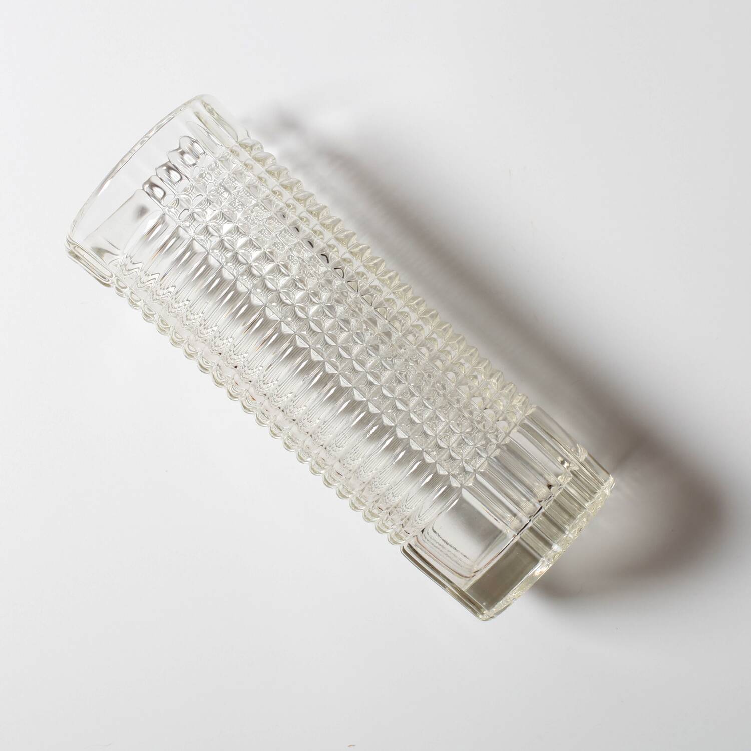 Mid-century Elegant Clear Pressed Glass Vintage Vase by Miloš Filip