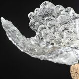 Lovely transparent Murano glass leaf ceiling light or chandelier, 1970s