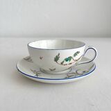 Tasse en terre de fer polychrome "Nella" Jules Veillard Bordeaux (JVB)