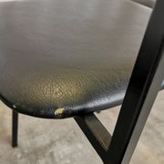 SET of 4 Vintage School Chairs /Black Leather / STOL Kamnik 80s Yugoslavia