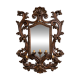 Large Venetian wall mirror in Louis XV style with 5 light arms.