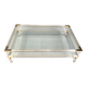 Vintage lucite and brass sliding top coffee table, 1970s