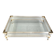 Vintage lucite and brass sliding top coffee table, 1970s