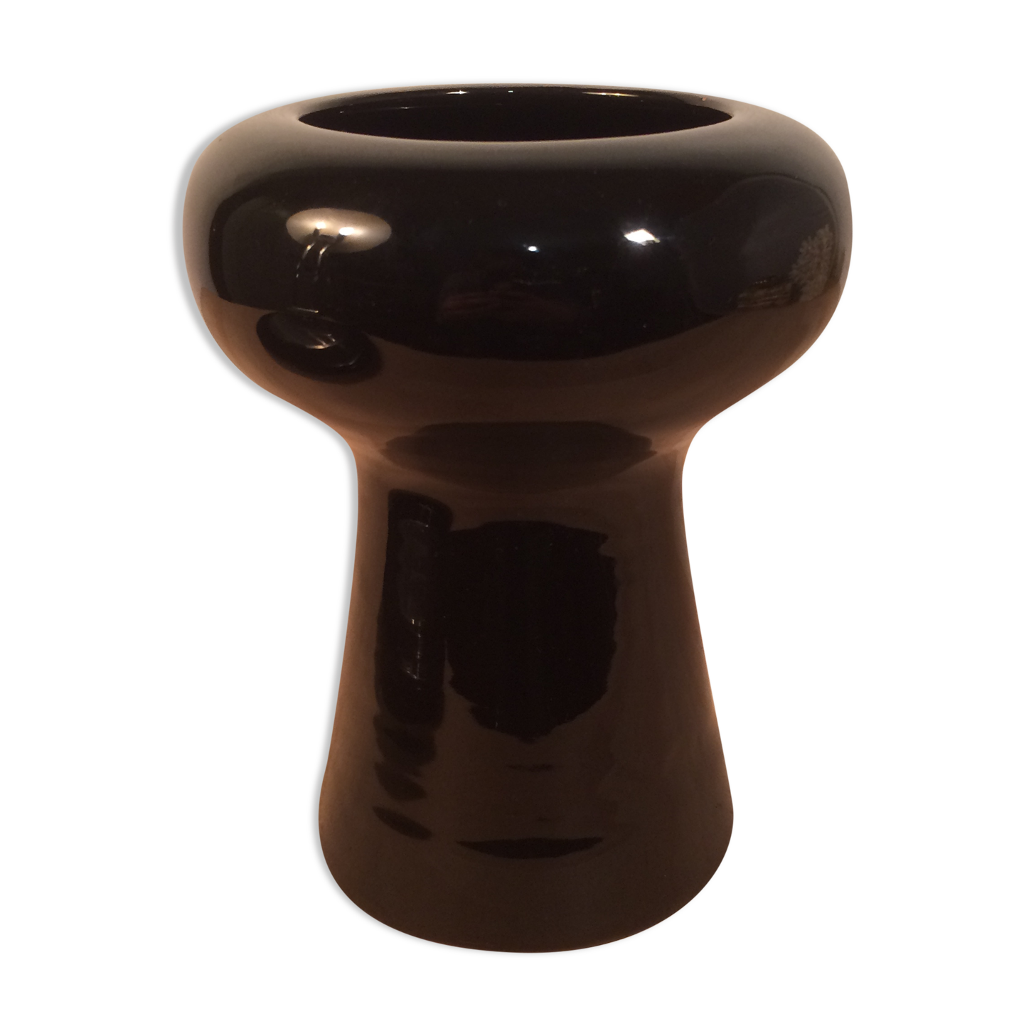 Modernist black ceramic vase