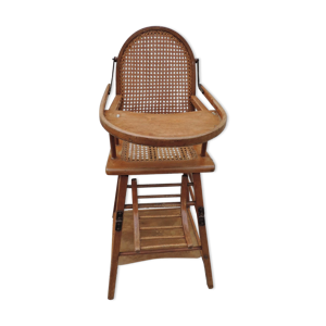 chaise haute en bois