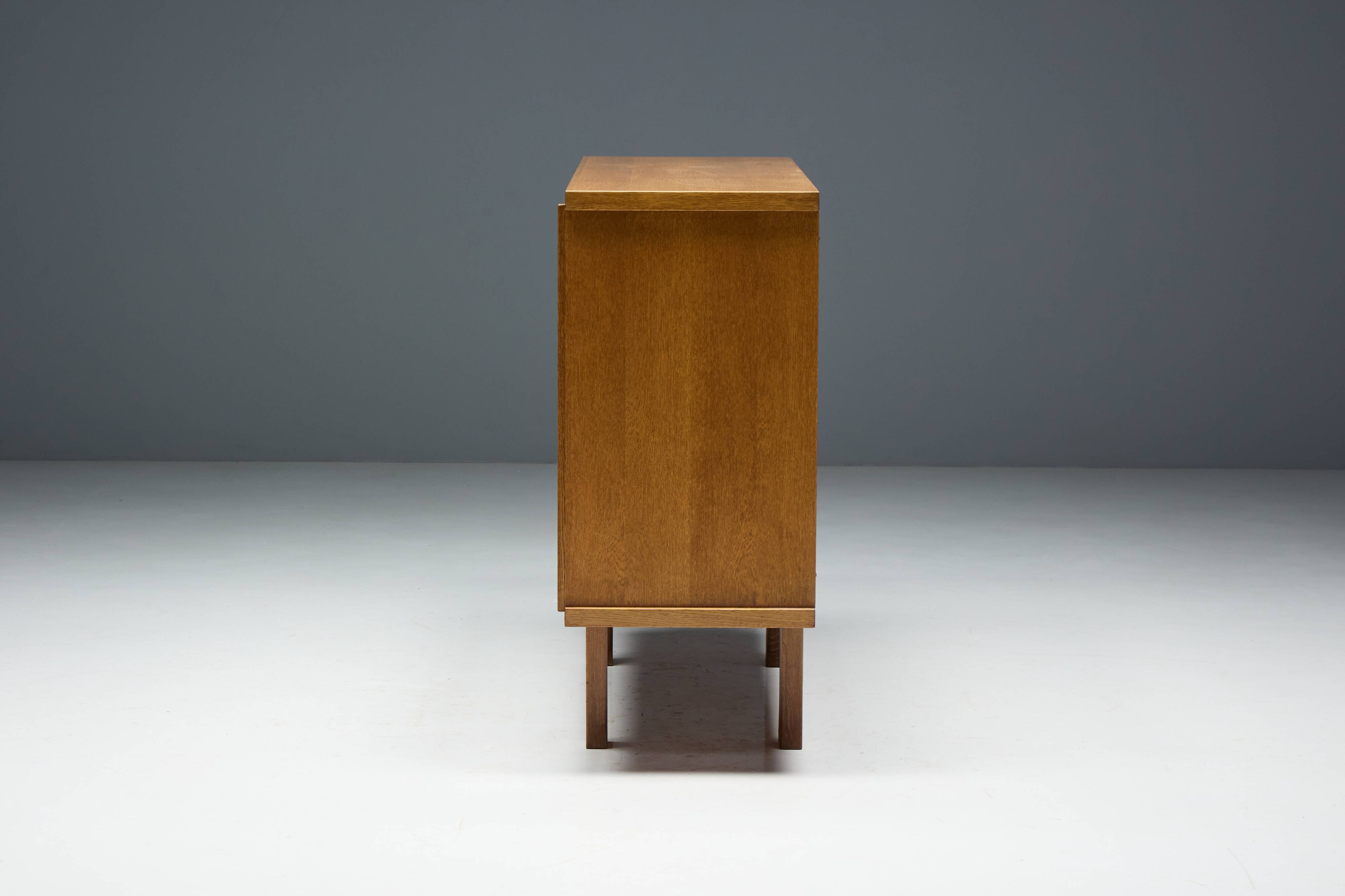 Brutalist Oak Cabinet, Belgium, 1960s