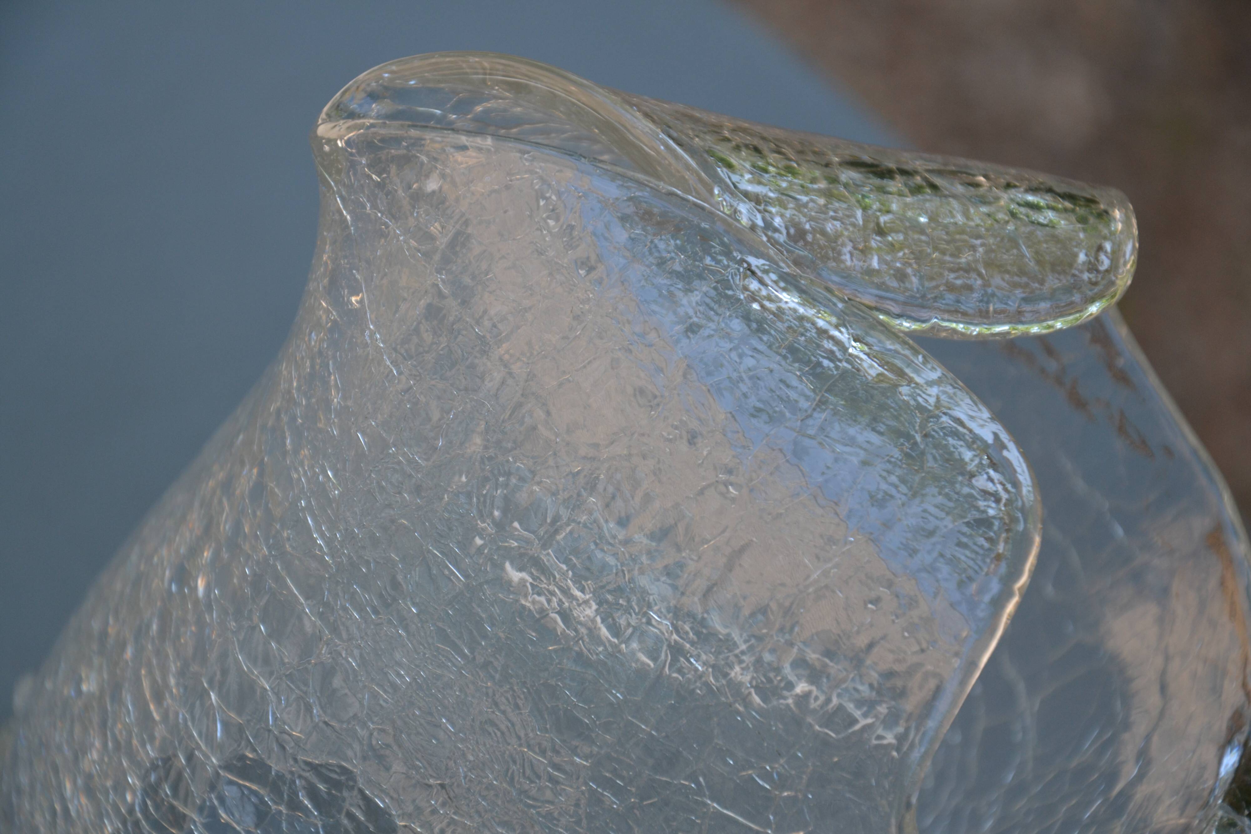 Special crackled glass pitcher with spikes