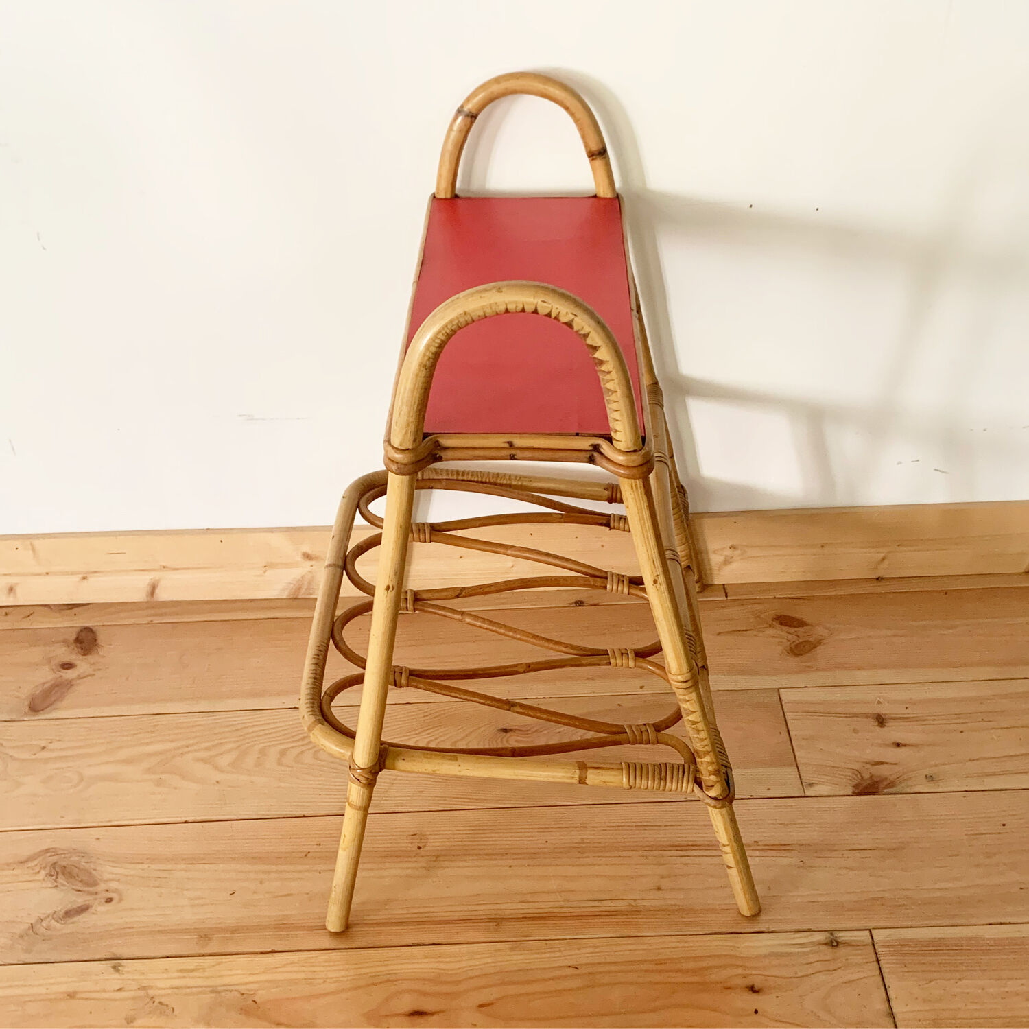 Vintage rattan end table