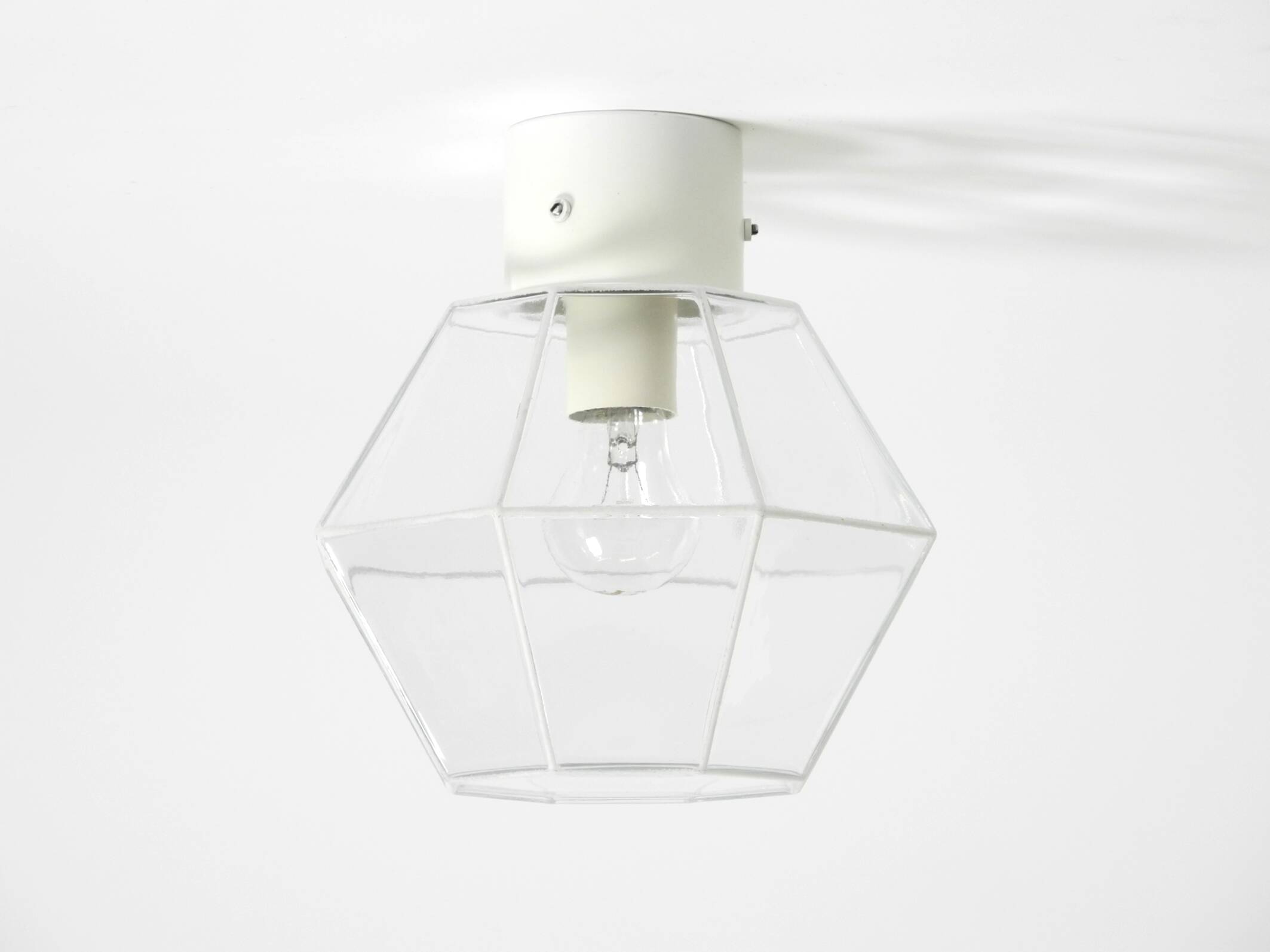 Beautiful 1970s Limburg glass ceiling lamp in octagon shape
