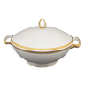 Limoges porcelain soup tureen with gold edging