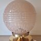 Pink Clichy glass globe in touch lamp