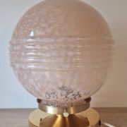 Pink Clichy glass globe in touch lamp