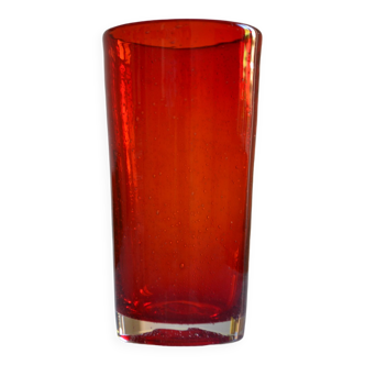 Red bubble glass from Biot