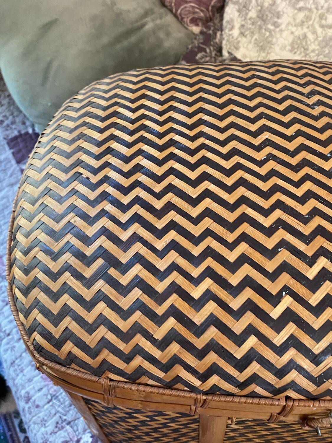 Woven bamboo storage chest