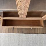 Renovated Parisian art deco solid wood display case