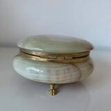 Vintage green marble/onyx jewellery box - 1960s/70s