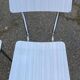 4 chaises de cuisine en formica beige et acier