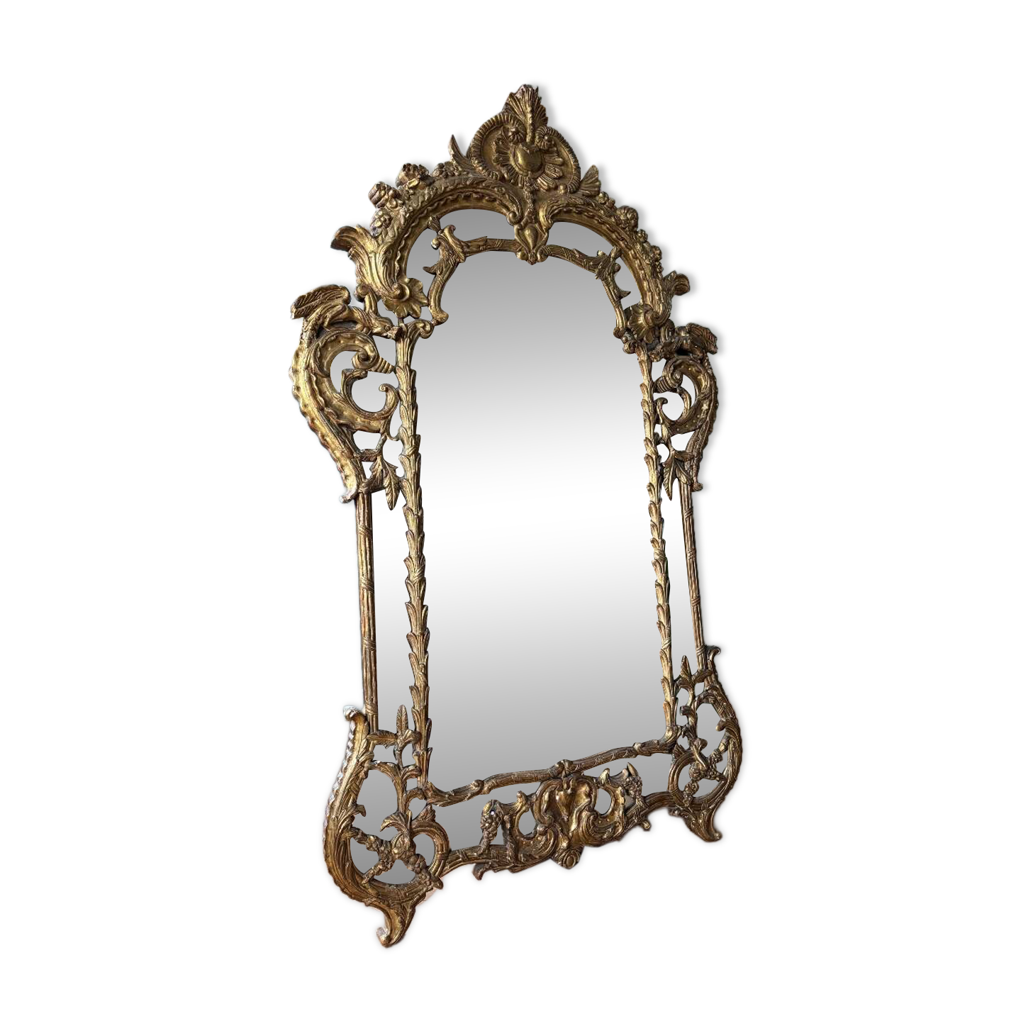Miroir de style Louis XV en bois doré d’époque Napoléon III