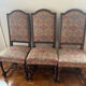 Solid oak dining table and 6 matching chairs.