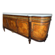 Buffet en marqueterie de style Louis XVI avec plateau en marbre