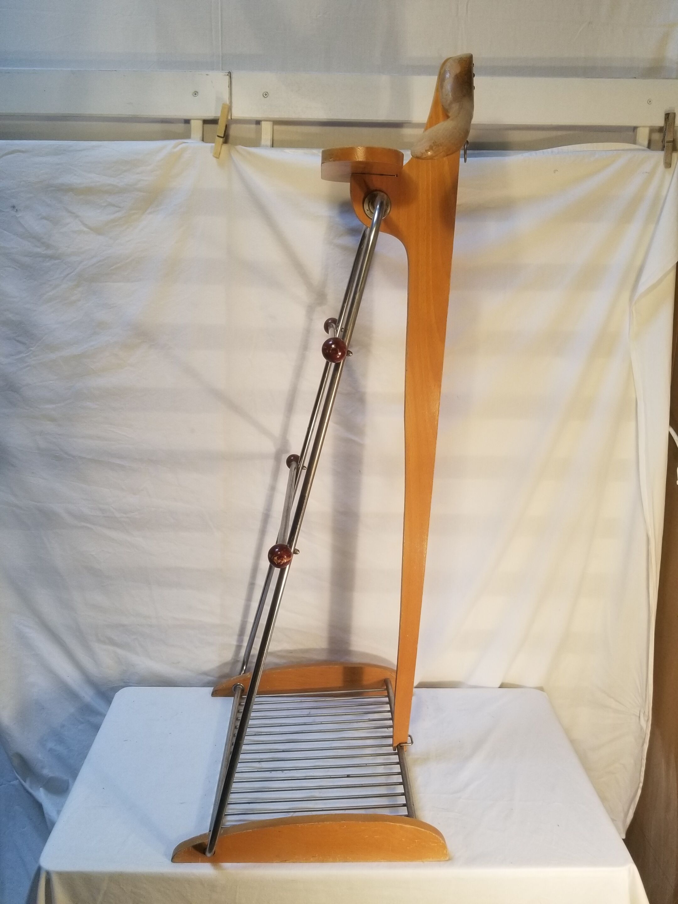 Vintage wood and metal night valet