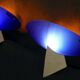 Pair of post-modern Murano blue glass wall lights 1980's by Carlo Nason Murano Due, Italy