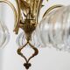 XL Clear Murano Glass and Brass Chandelier, Liberty-Style Organic Leaf Design, Italian 1960s