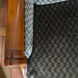 Set of 2 gray and green velvet armchairs