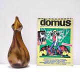 Experimental Amber Murano Glass Vase attr. to Anzolo Fuga, Italy