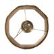 Retro-style lamp in turned wood and gold metal, 37x57cm