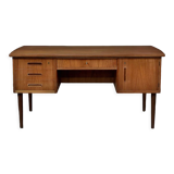 Vintage classic mid-century danish scandinavian modern teak bilateral desk, 1960s