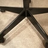 Vintage black leather office chair by Richard Sapper for Knoll 1979