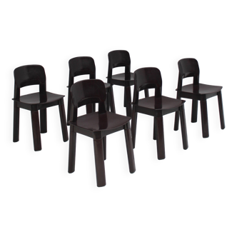 6 chaises en plastique par Olaf Von Bohr, 1975