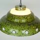 Mid century pendant light enamel metal white glass 1960s
