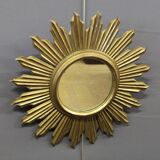 Sun mirror in gilded wood circa 1970