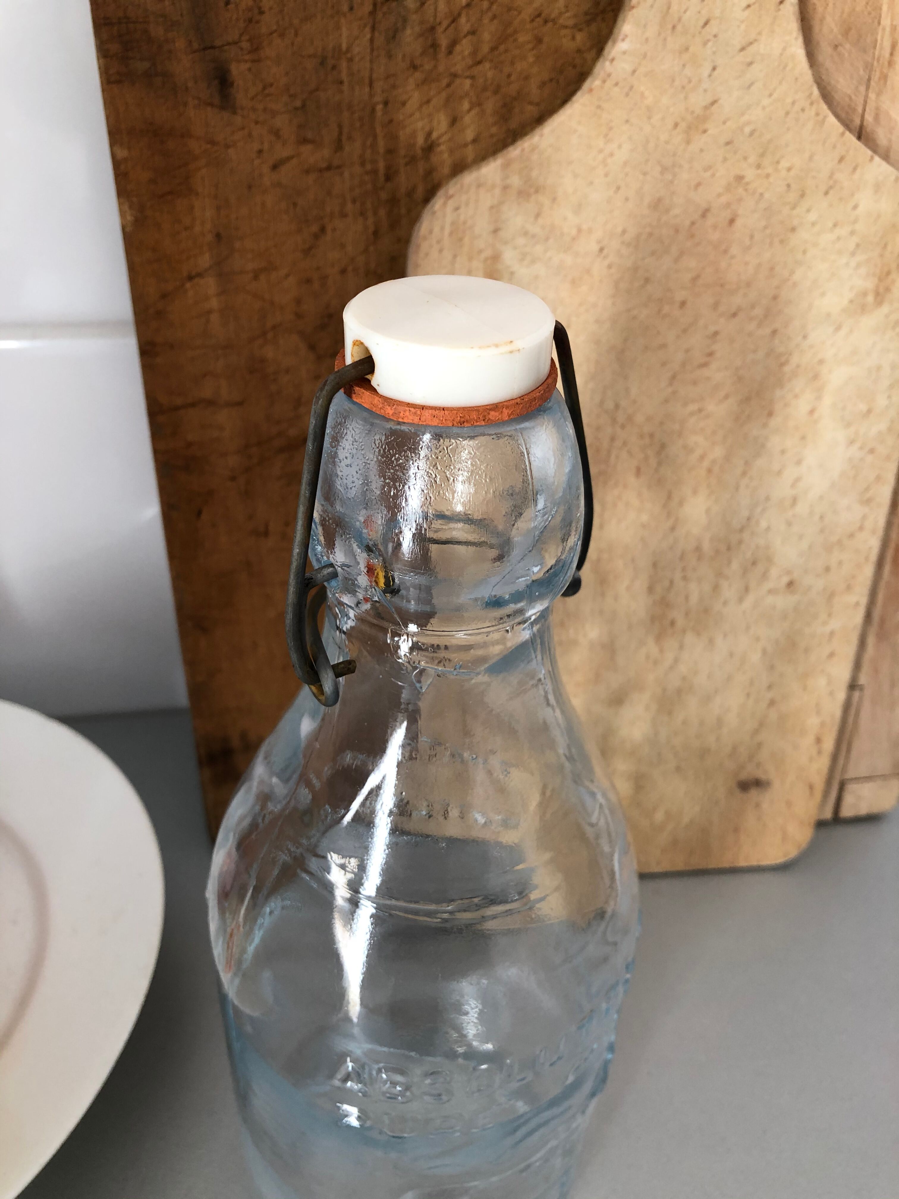 Glass milk bottle