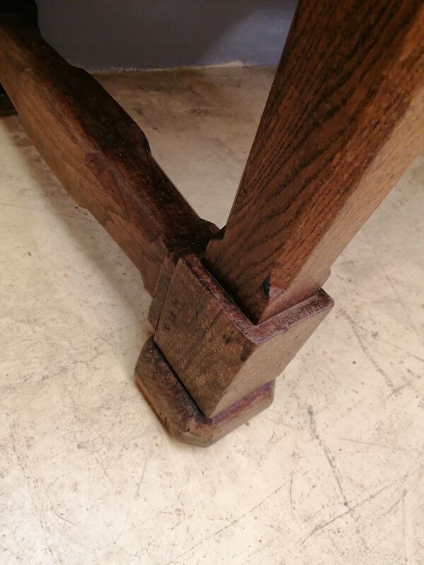 Ancien table billot de boucher trussant & cie, 1960